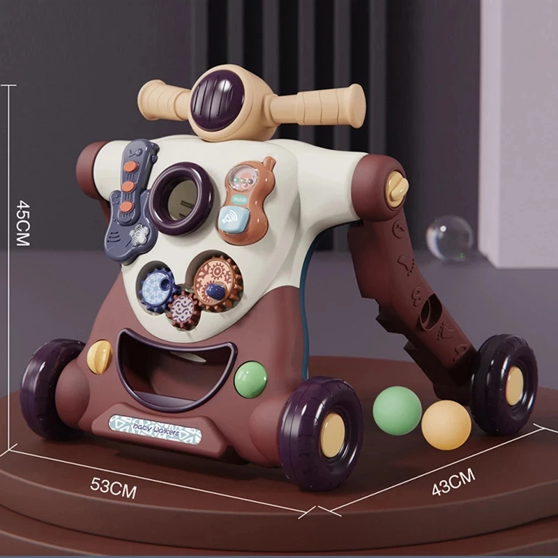 Andador multifunción 3 en 1 para bebé, coche de equilibrio, bicicleta, carrito de cuatro ruedas para niños pequeños, juguetes de aprendizaje ajustables y estables para caminar - imagen 3