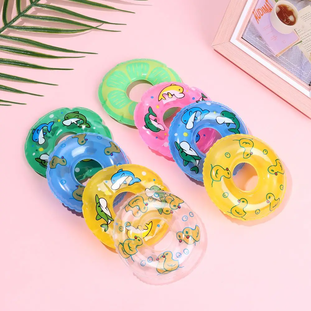 Lifeboya de juguete de animales de dibujos animados para muñecas, anillo de natación en miniatura, trajes de muñecas de playa, accesorios de casa de muñecas de varios patrones, 1 pieza - imagen 2