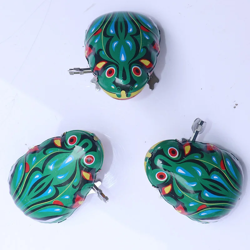 Juguete clásico de estaño con mecanismo de relojería, rana saltadora, juguete Vintage para niños, niño, educación, bebé, juguete clásico, juguetes de cuerda - imagen 4