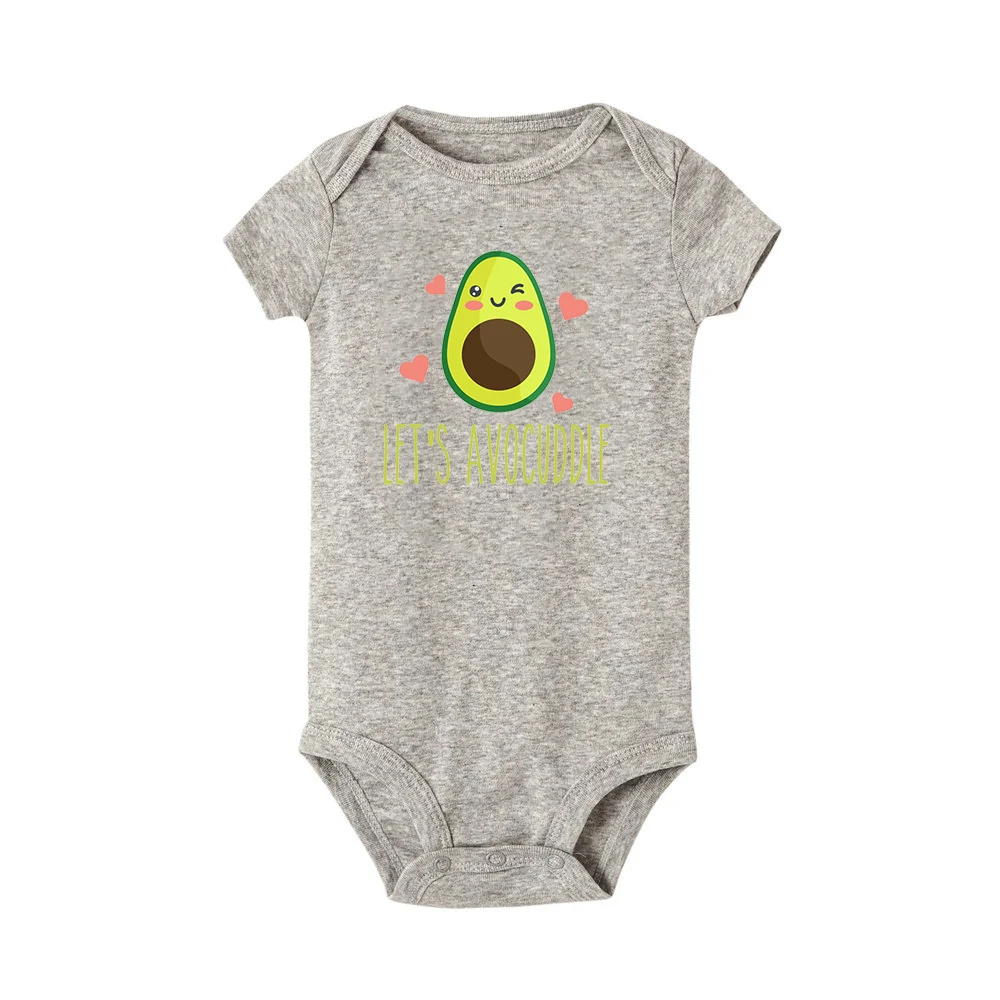 Let's Avocuddle-body de verano para bebé, pelele de manga corta a la moda, bonito y divertido estampado de aguacate, Ropa Neutral de género para bebé - imagen 5