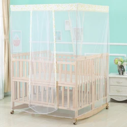 Cuna gemelos madera maciza – Plegable con mosquitera y mecedor