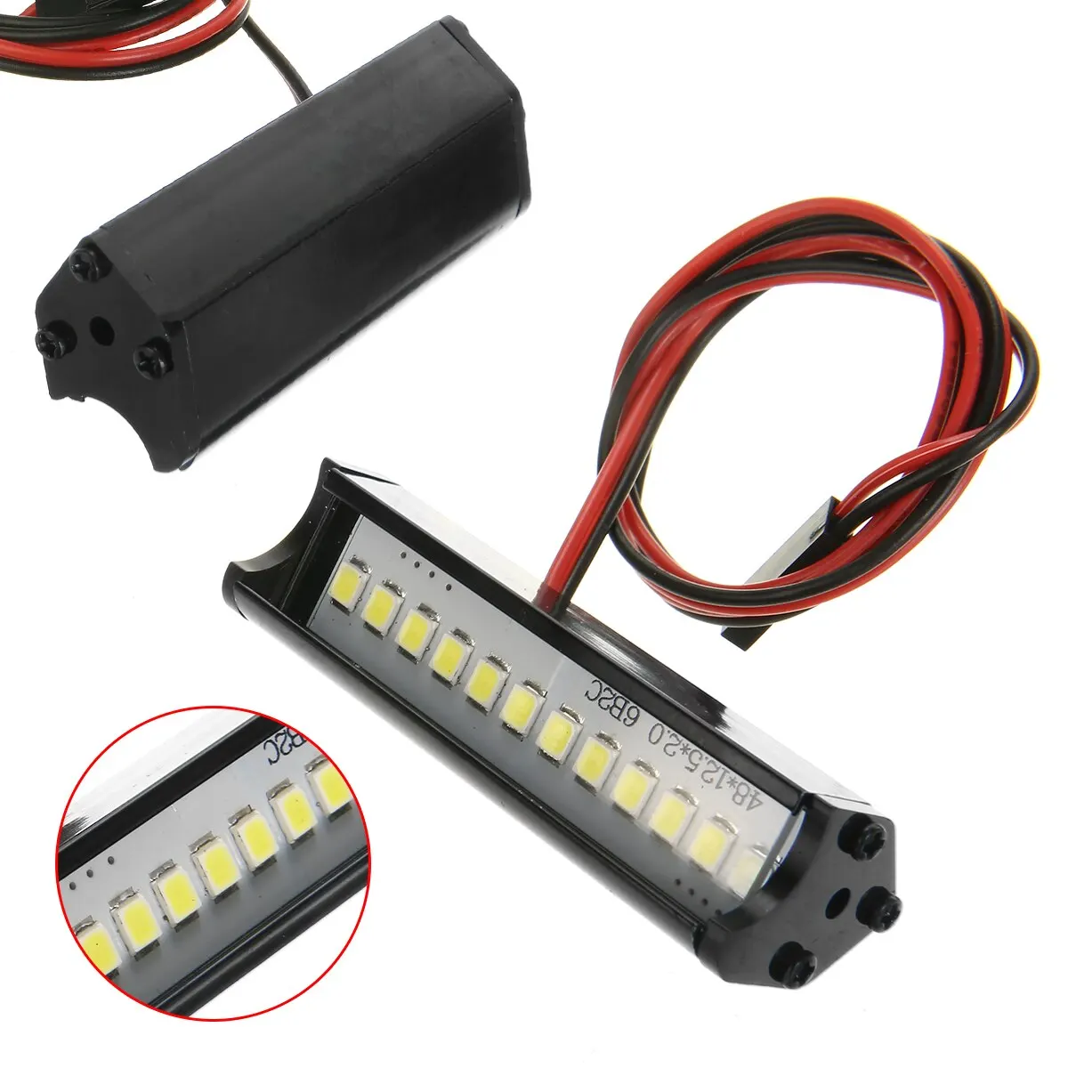 5V-7.4V Light Bar Super Bright For 1/10 RC Crawler Super Bright 12LED Light Bar Roof Lamp For 1/10 Crawler Car