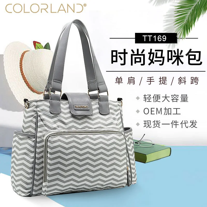 Bolsas de pañales de nailon de gran capacidad, impermeables, elegantes, para cambiar pañales, cochecito de bebé, bolsas para mamá de maternidad - imagen 2