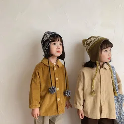 Abrigo de pana acolchado para niña - Estilo clásico invernal y cálido
