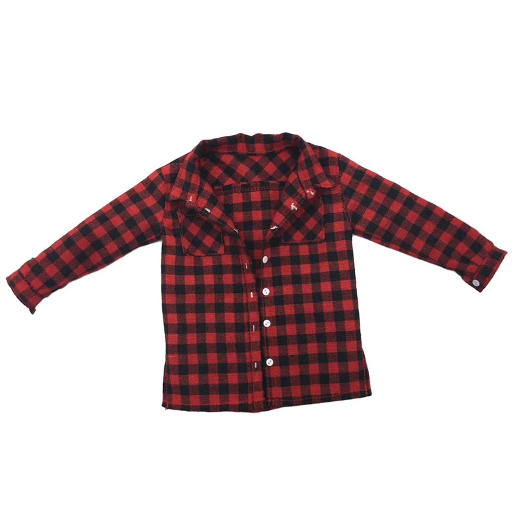 Camisa a cuadros roja para hombre, chaqueta, ropa para hombre, muñeca de figuras de acción de 12 pulgadas, escala 1/6 - imagen 5