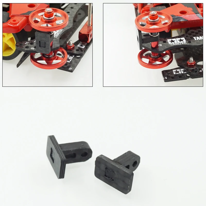 Placa de refuerzo Ajustable para coche Tamiya Mini 4WD, piezas caseras de fibra de carbono, riel superior, antiinclinación, antifuerza