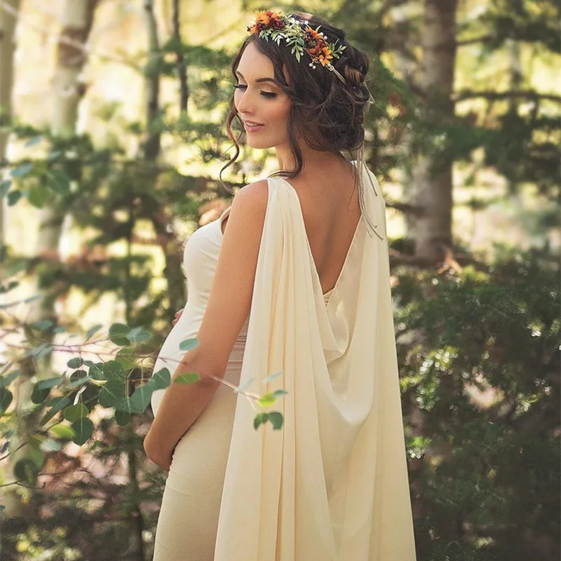 Vestido de embarazada con capa – Algodón elástico sin mangas - imagen 5