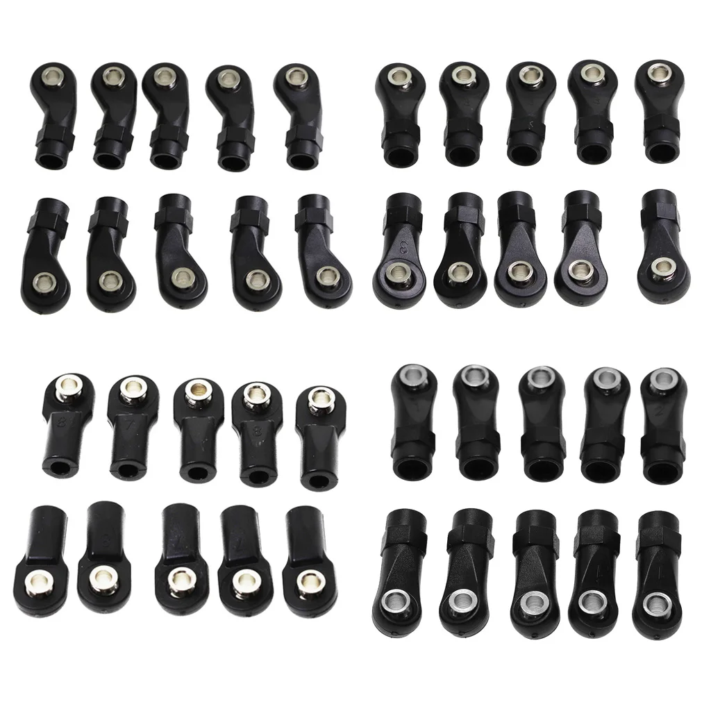 10pcs M4 Plastic Tie Push Link Rod End Joint Ball Head Holder for 1/8 & 1/10 RC Truck Buggy Crawler Car Accessory