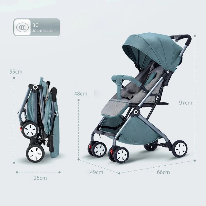 Cochecito de bebé para recién nacido, cochecito plegable con un solo clic, cochecito de viaje portátil para niños de 0 a 3 años - imagen 3