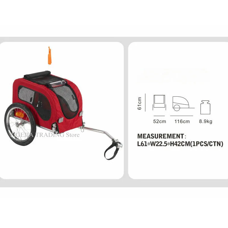 Remolque para bicicleta de mascotas con rueda neumática y enganche - imagen 5