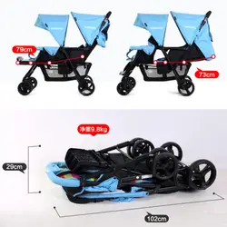 Cochecito gemelar para gemelos – Plegable con asientos enfrentados
