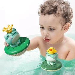 Juguetes de baño para bebés, rociador eléctrico de agua con rotación flotante, rociador de rana, juego de ducha para niños, regalos para niños, baño de natación