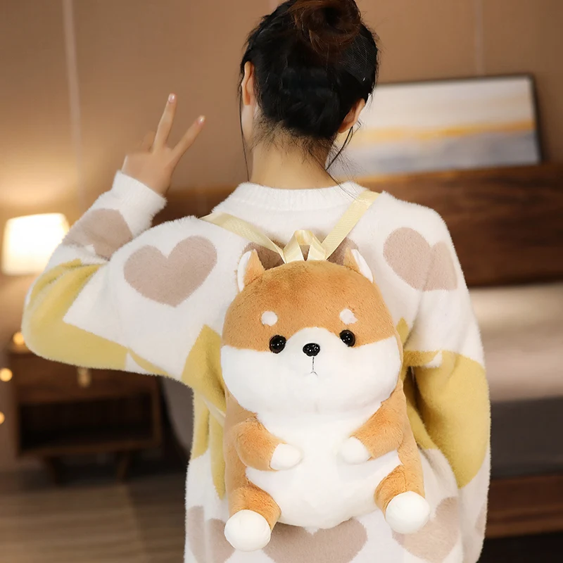 Mochila escolar de felpa Shiba Inu para niños - imagen 2