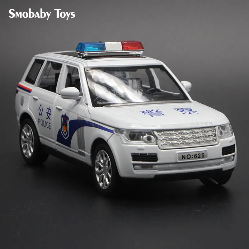 Sirena Range Rover de aleación 1:32, modelo de policía, SUV de lujo, simulación de Metal fundido a presión, música extraíble con luces, coches de juguete - imagen 5