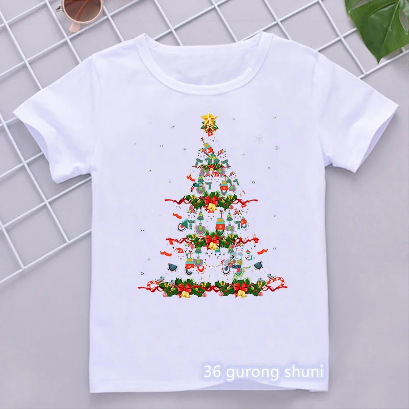 Camiseta navideña para niños con coche – Harajuku kawaii, festivo - imagen 5