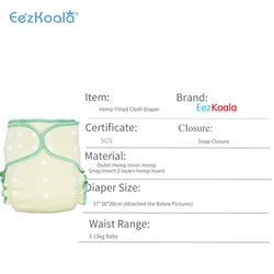 EezKoala Pañal de tela híbrido ecológico lavable cáñamo