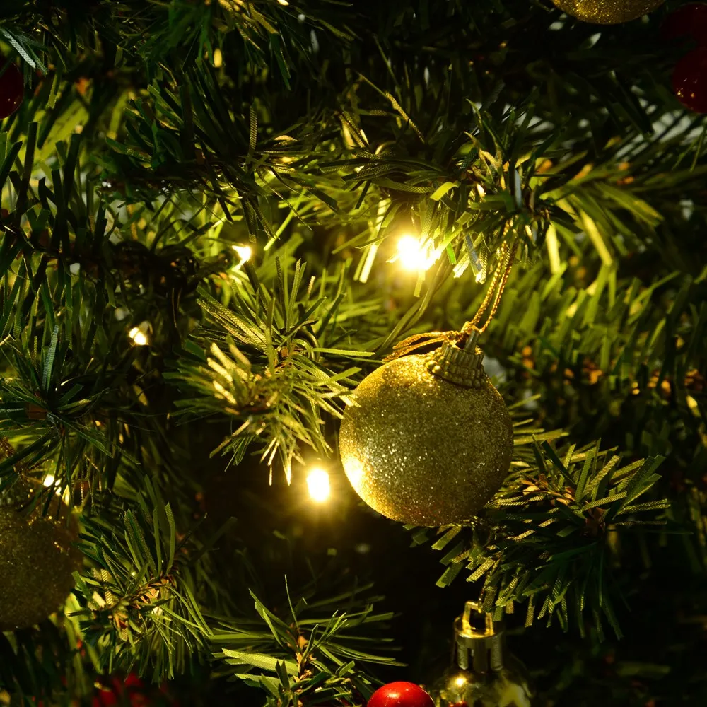 HOMCOM Mini Árbol de Navidad 60cm Artificial Árbol de Pino Decoración Navideña con Soporte Metálico 73 Ramas Verde PVC - imagen 4