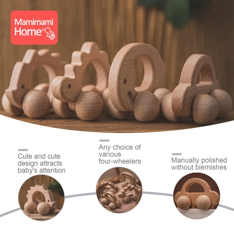 Mordedor Montessori de madera de haya ecológico para bebé - imagen 5