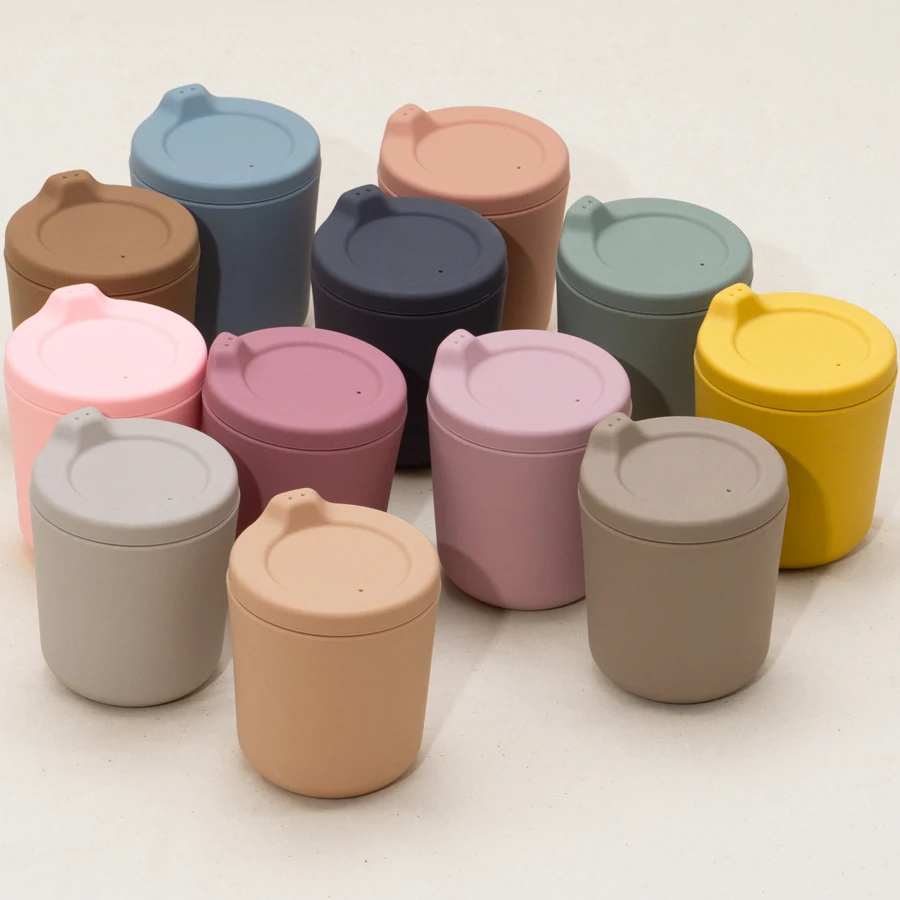 Taza de silicona para bebé, vaso para beber para niño, taza de viaje a prueba de fugas, Material de silicona de grado alimenticio, espectáculo para bebé