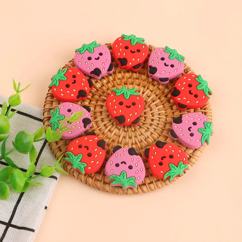 10 Uds. Cuentas de silicona sandía/fresa/limón/avocado fabricación de joyería DIY collar pulsera pendientes accesorios personalizados - imagen 5