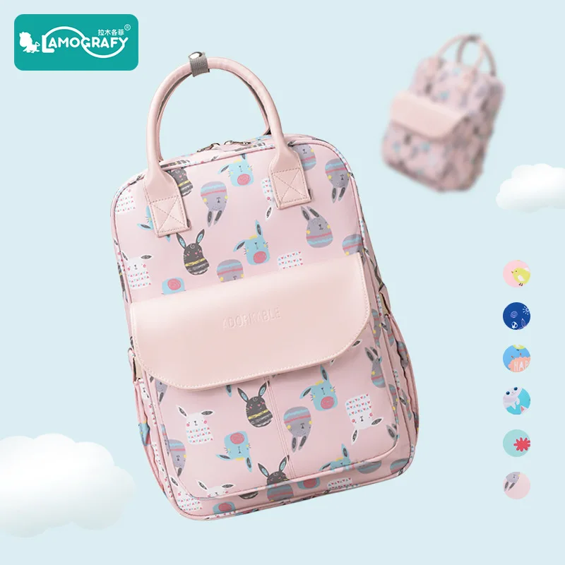 Bolsas de bebé de la serie rosa, bolsa de pañales impermeable, mochila para mamá, mochila para viaje, cochecito de maternidad, colorida, grande, novedad de 2024 - imagen 2
