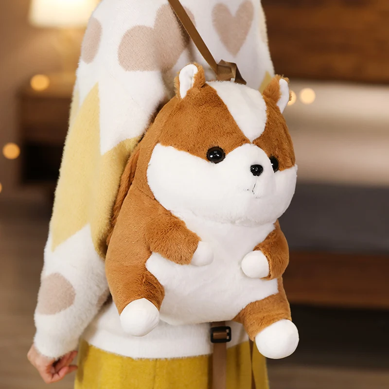 Mochila escolar de felpa Shiba Inu para niños - imagen 5