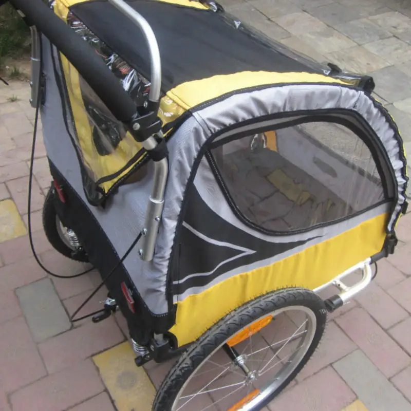 Rueda inflable de 20 pulgadas y marco de aleación de aluminio, remolque de bicicleta 2 en 1 para correr para bebé, cochecito fuerte a prueba de golpes con doble freno - imagen 2