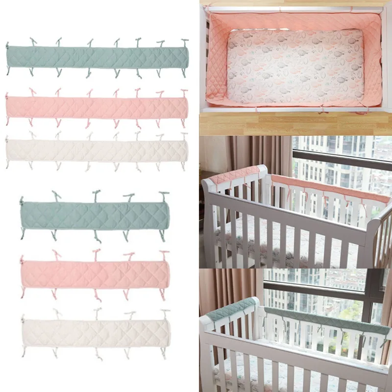 Paragolpes desmontable para cama de bebé, Protector de algodón grueso para cuna alrededor del cojín, Protector de cama, Protector de parachoques, barandilla para cuna, decoración para habitación de niños
