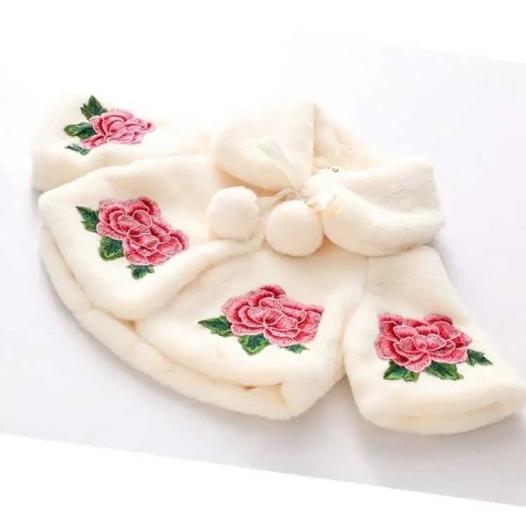 Poncho para bebé niña de piel sintética – Abrigo otoñal - imagen 3