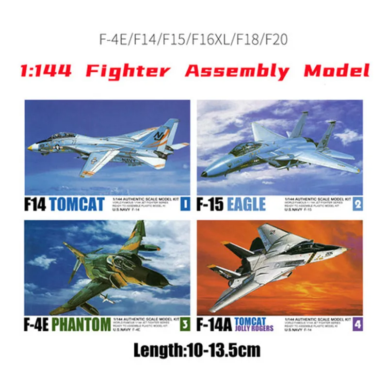 1:144 modelo de ensamblaje de combate F14 TOMCAT F15 EAGLE F/A18 HORNET figura de avión militar simulación modelo en miniatura de juguete