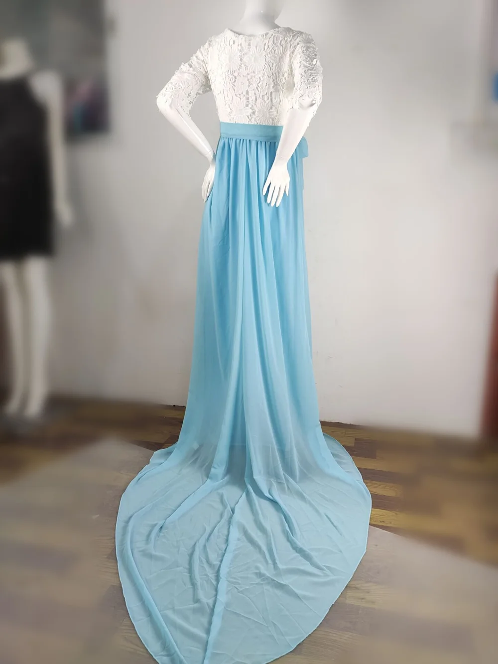 Lace Maternity Dress Photography Long Pregnancy Shoot Dresses Elegence Maxi Gown Photo Prop For Pregnant Women Baby Shower Dress (3)