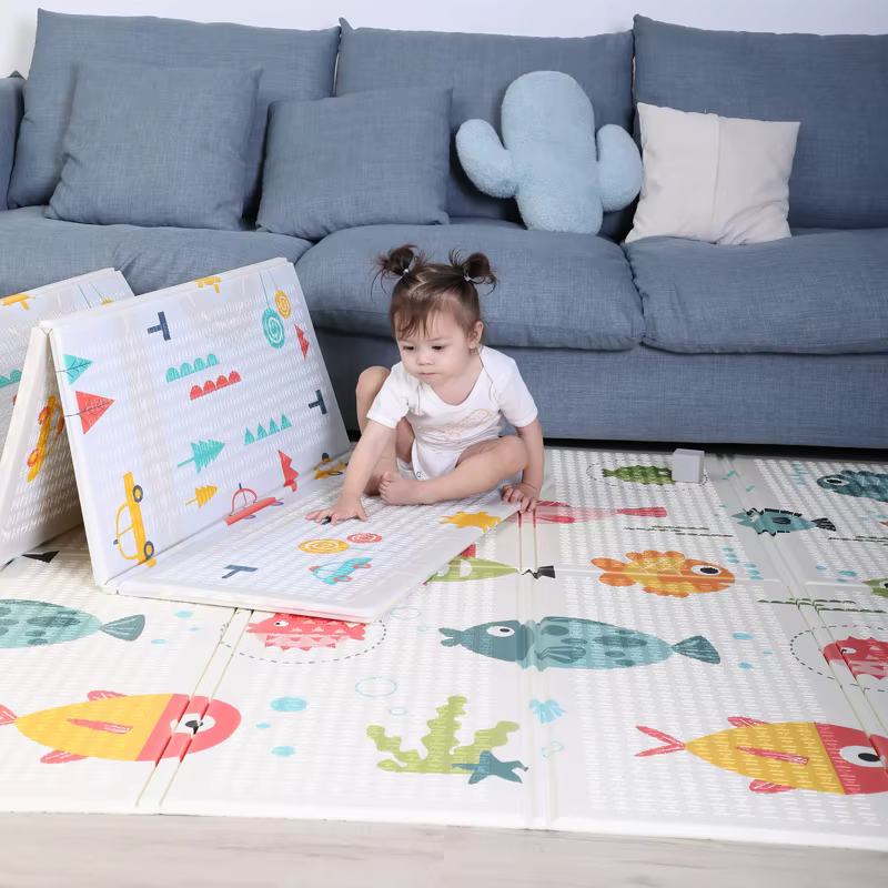 Alfombra de juego plegable para bebé con superficie acolchada - imagen 5