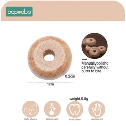 Bopoobo Mordedor de madera sensorial para bebé sin BPA
