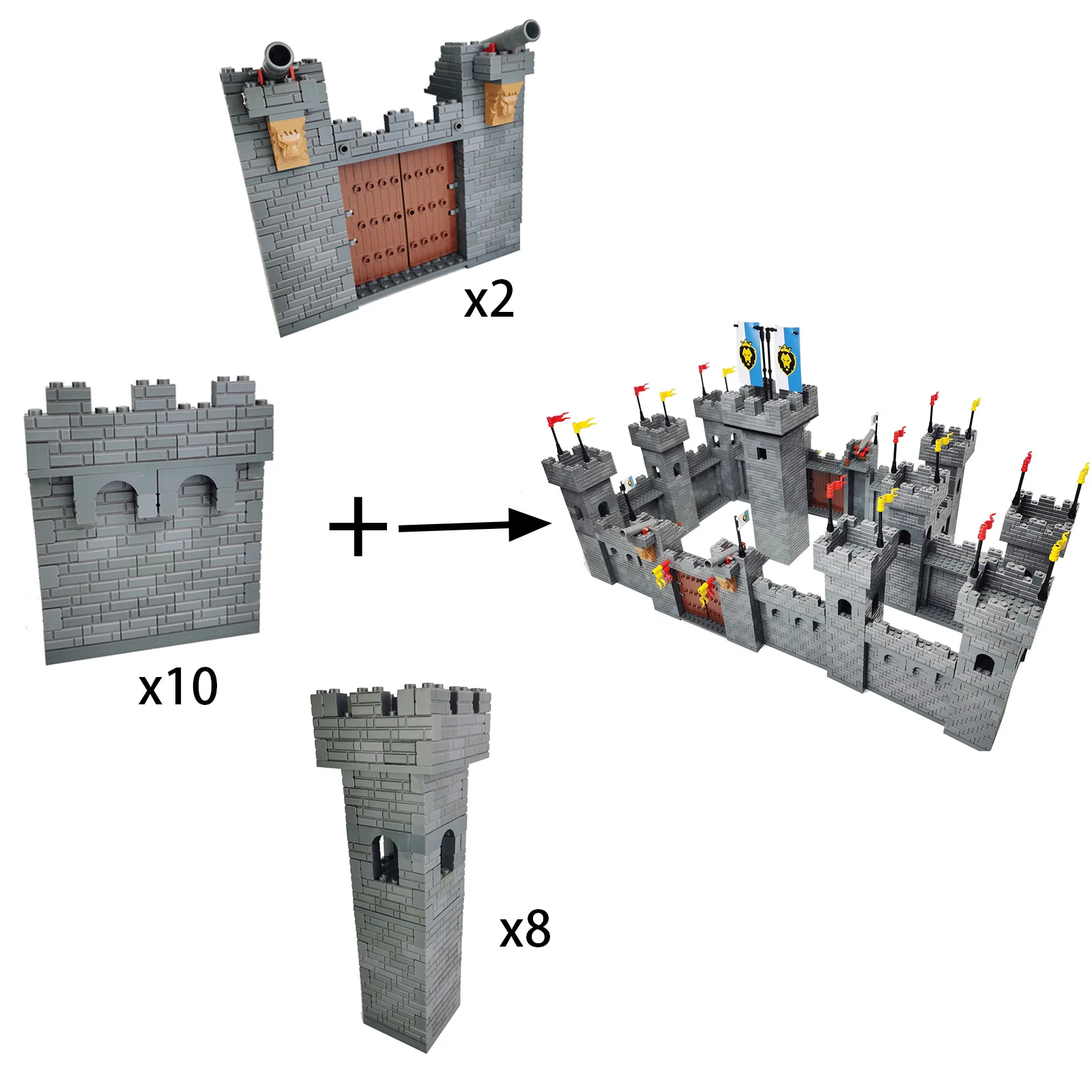 Bloques de construcción DIY para niños, Fortaleza, gran Castillo, bloques educativos, juguete para regalo