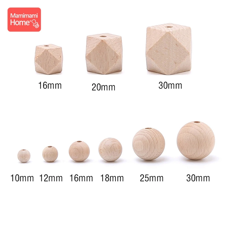 Mini cuentas de Ábaco de madera sin BPA, mordedor de bebé de haya, pulsera de cadena de chupete DIY, regalo de enfermera en blanco, producto de bebé, 20 piezas - imagen 5