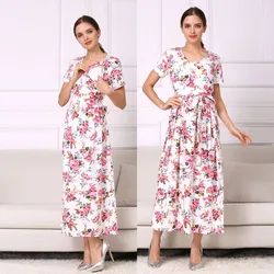 Vestido de maternidad de algodón con estampado floral para lactancia