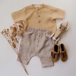 Conjunto de lino y algodón para niño – Estilo vintage