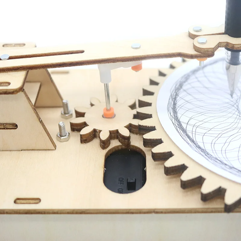 Máquina de dibujo eléctrica de madera, Kit de Tecnología Educativa, modelo DIY - imagen 3