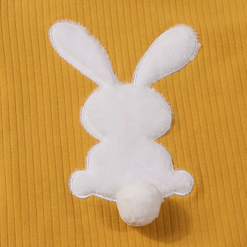Pelele bebé de algodón con absorción de humedad y diseño conejo - imagen 5