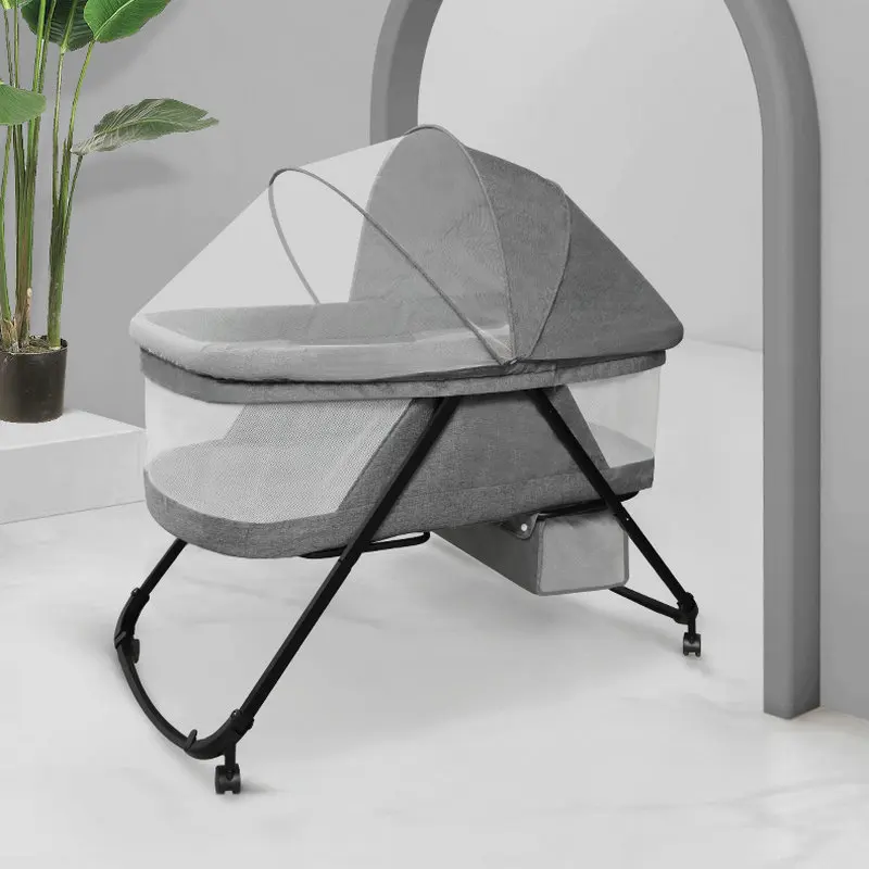 Cuna plegable para bebé, cuna BB multifuncional para recién nacido, Moisés mecedora móvil, cama infantil portátil - imagen 4