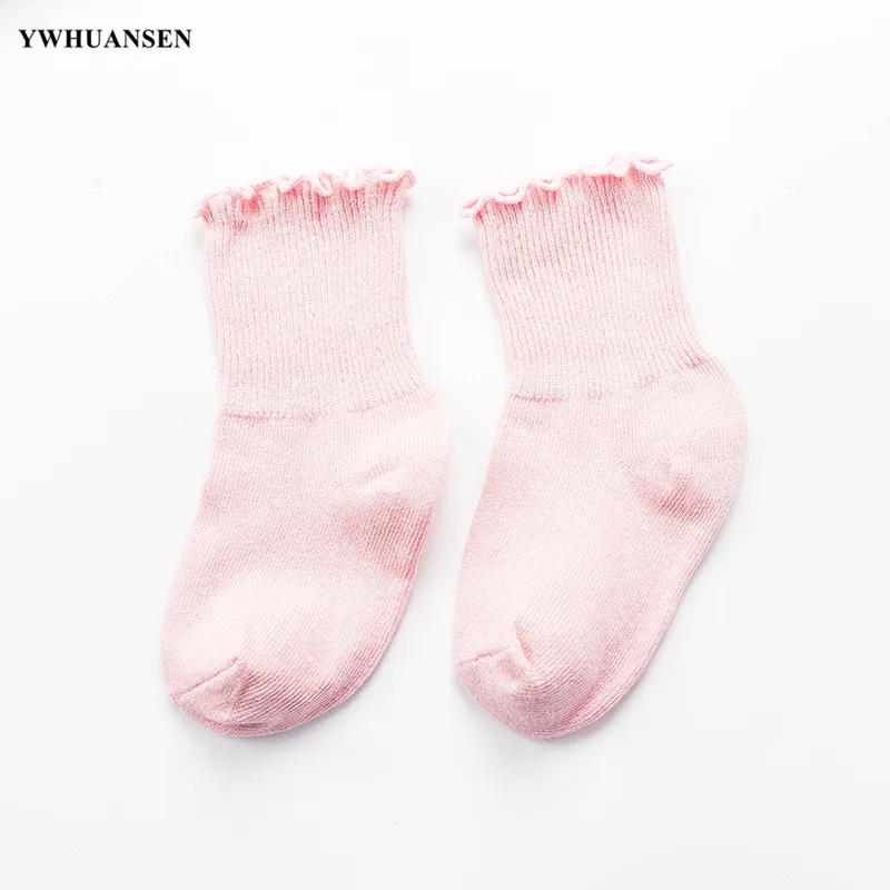 YWHUANSEN 1 a 8 años 10 colores primavera otoño calcetines para niños calcetines de algodón de color caramelo para niñas borde con volantes calcetines para niños pequeños - imagen 5