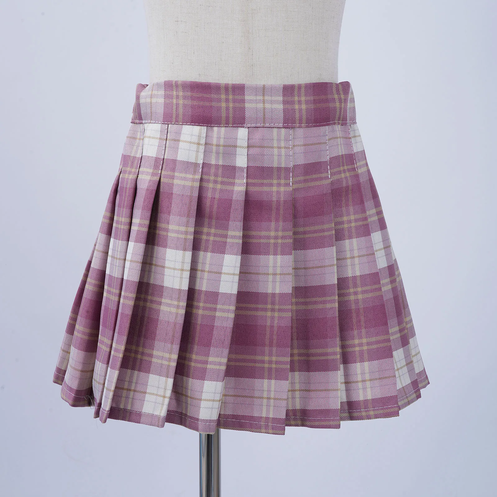 Falda de uniforme escolar para niñas, ropa informal, pantalones cortos con cintura elástica, forro antivaciado, minifalda plisada que combina con todo - imagen 4