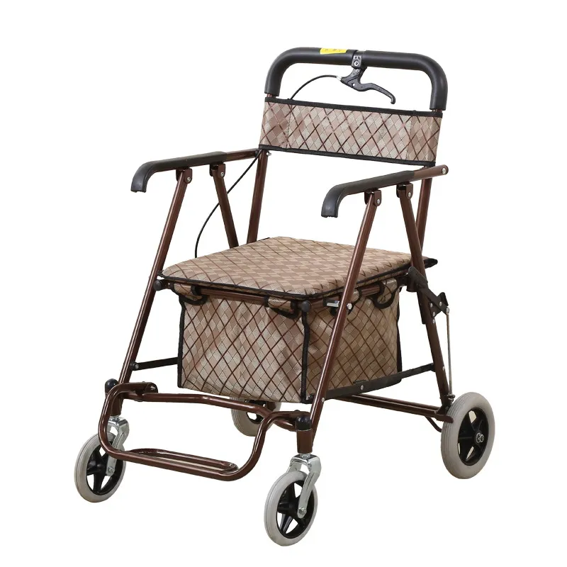 Andador carro de compras con frenos – Plegable cuatro ruedas - imagen 2