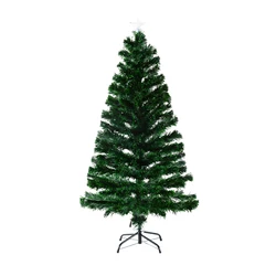 HOMCOM Árbol de Navidad 180cm Artificial Árbol con Soporte Metálico Luces LED Multicolores Verde Natural Material PVC