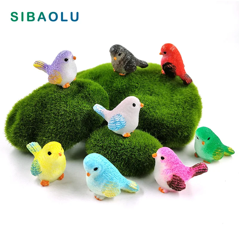 Estatuilla de resina para Nido de Pájaro, modelo de Animal para decoración del hogar, bonsái de jardín de hadas en miniatura, accesorios modernos - imagen 3