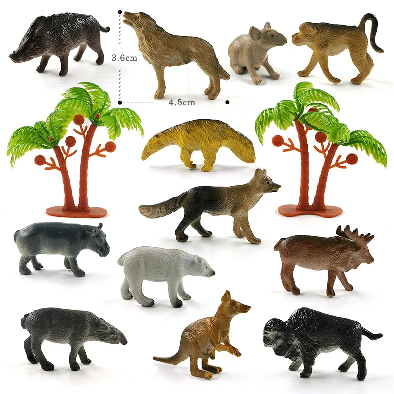 12pcs Wild Animal
