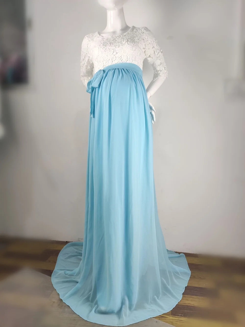 Lace Maternity Dress Photography Long Pregnancy Shoot Dresses Elegence Maxi Gown Photo Prop For Pregnant Women Baby Shower Dress (1)