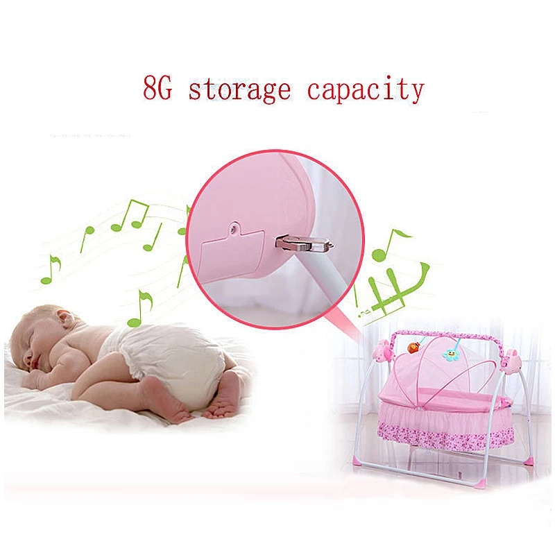 Mecedora oscilante inteligente para bebé, cuna eléctrica para recién nacido, mecedora para dormir con música, Moisés plegable, cuna para guardería - imagen 2