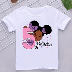 Camiseta con números para niña – Manga corta negra
