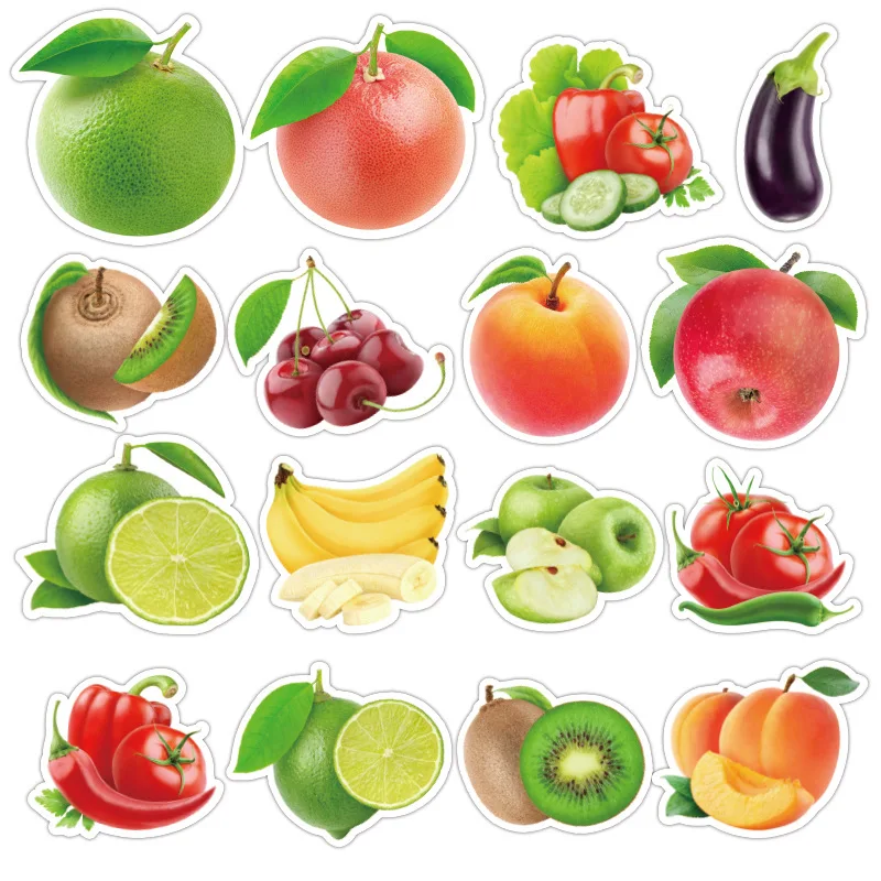 Pegatinas infantiles frutas impermeables – Pack 100 unidades - imagen 2